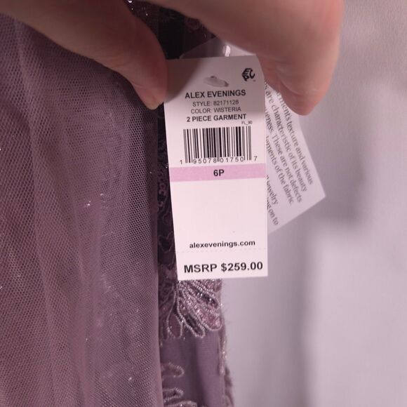 NWT Alex Evenings Womens 6P Long Sleeveless Mother of The Bride Dress w/ Shawl - Picture 2 of 9